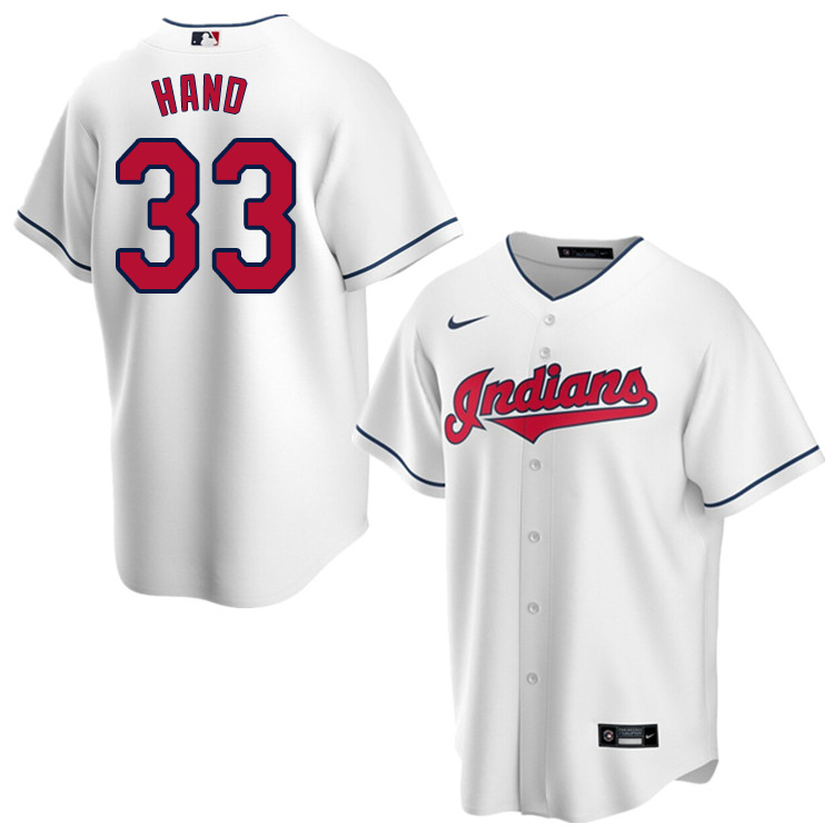 Nike Men #33 Brad Hand Cleveland Indians Baseball Jerseys Sale-White